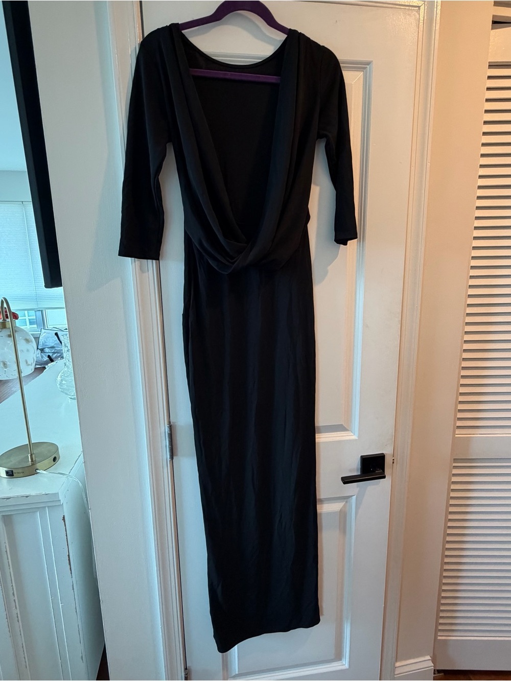 ASOS Black Draped Open Back Maxi Dress - Picture 7 of 11